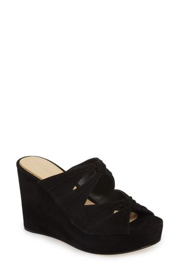 Women's Etienne Aigner Desire Platform Wedge Mule .5 M - Black