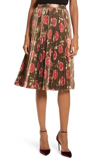 Women's Kate Spade New York Hazy Rose Pleated Metallic Skirt