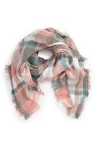 Women's Accessory Collective Heritage Plaid Square Scarf, Size - Pink