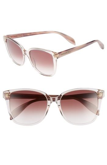 Women's Alexander Mcqueen 56mm Sunglasses - Shiny Pink Havana
