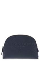 Marc Jacobs Logo Embossed Leather Cosmetics Bag, Size - Midnight Blue