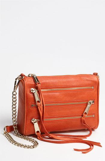 Rebecca Minkoff  5 Zip   Mini  Crossbody Clutch Orange