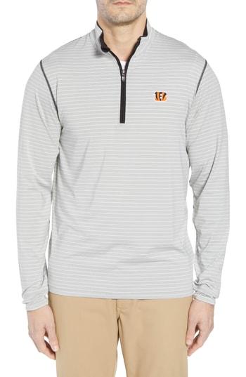 Men's Cutter & Buck Meridian - Cincinnati Bengals Regular Fit Half Zip Pullover - Black