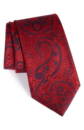 Men's Nordstrom Men's Shop Provincial Paisley Silk Tie, Size - Red