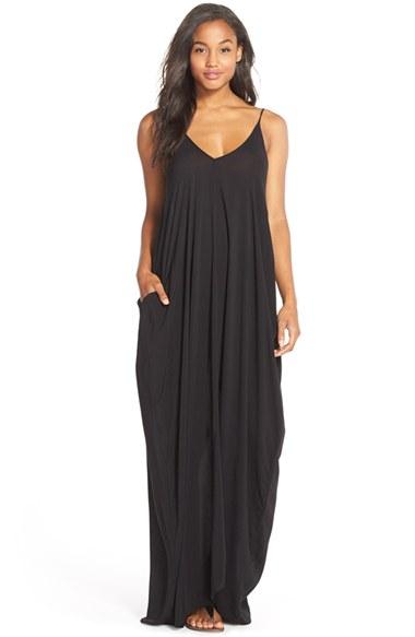 Women's Elan V-back Cover-up Maxi Dress - Black