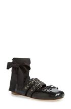 Women's Miu Miu Lace-up Ballerina Flat Us / 34eu - Black