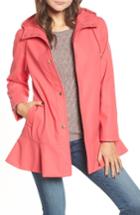 Women's Kate Spade New York Hooded Peplum Rain Coat - Pink