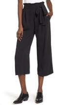 Women's Band Of Gypsies Montana Belted Wide Leg Crop Pants - Black