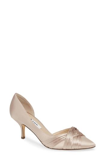 Women's Nina Blakely Half D'orsay Pointy Toe Pump M - Brown