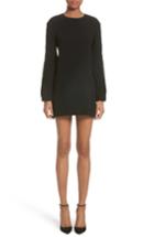 Women's Brandon Maxwell Petal Sleeve Crepe Dress - Black