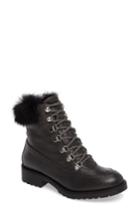 Women's Charles David Rugby Genuine Rabbit Fur Lace-up Boot Eu - Grey