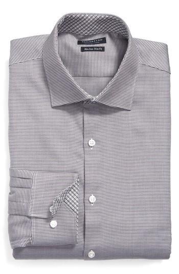 Men's Tailorbyrd Edgard Trim Fit Non-iron Print Dress Shirt .5 - 34/35 - Grey