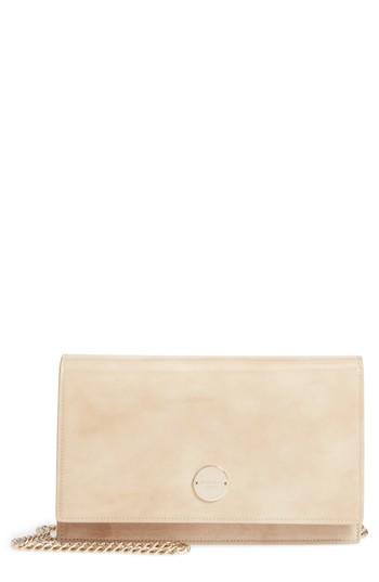 Jimmy Choo Florence Patent Leather & Suede Clutch - Beige