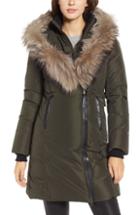 Women's Mackage 800 Fill Power Down Coat With Genuine Fox Fur Trim - Green