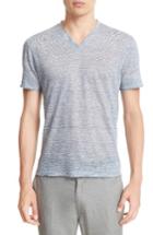 Men's John Varvatos Collection Melange Stripe Burnout Linen T-shirt