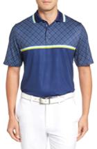 Men's Bobby Jones Xh20 Raker Print Stretch Golf Polo - Blue