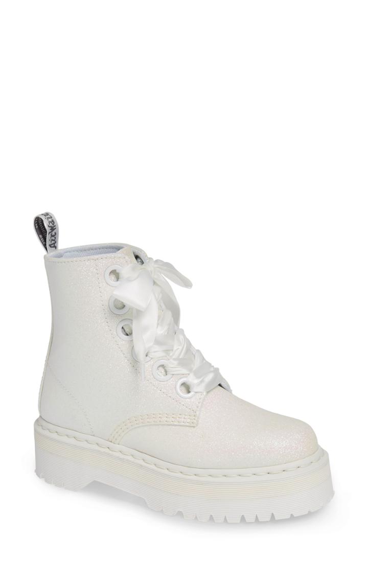 Women's Dr. Martens Molly Glitter Boot Us/ 3uk - White