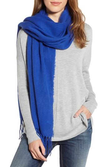 Women's Trouve Solid Scarf, Size - Blue