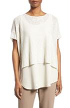 Women's Eileen Fisher Hemp Blend Boxy Sweater, Size /x-small - White