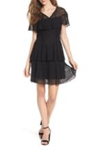 Women's Nsr Dot Lace Fit & Flare Dress - Black