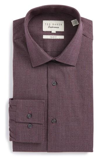 Men's Ted Baker London Endurance - Tomsk Slim Fit Textured Dress Shirt - Red
