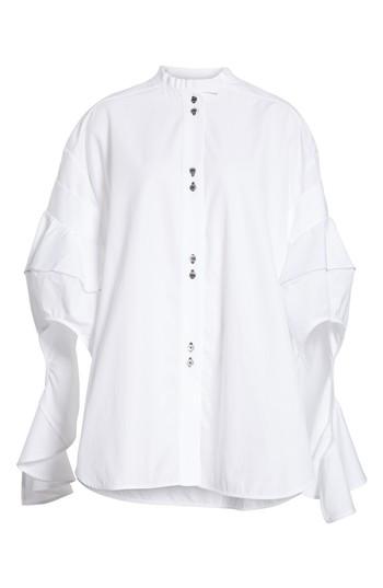 Women's Ellery Goldman Draped Cone Shirt Us / 6 Au - White