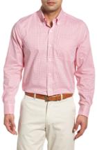 Men's Cutter & Buck Tattersall Tailored Fit Non-iron Sport Shirt, Size - Red