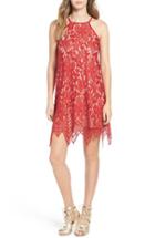 Women's Love, Fire Lace Shift Dress - Red