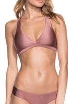 Women's Maaji Shimmering Cognac Reversible Bikini Top - Metallic