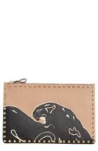 Valentino Large Rockstud Panther Leather Pouch -
