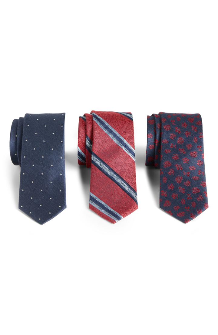 Men's The Tie Bar 3-pack Red Tie Gift Set, Size - Red