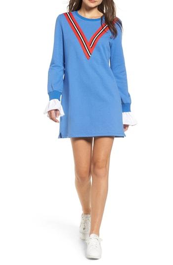 Women's English Factory Varsity Stripe Knit Dress - Blue
