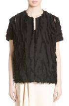 Women's Zero + Maria Cornejo Koya Fringe Royal Shrug - Black