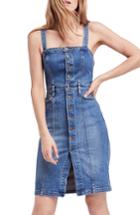 Women's Free People Button Front Denim Jumper - Blue