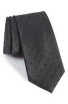 Men's Calibrate Handmade Dot Silk Tie, Size - Black