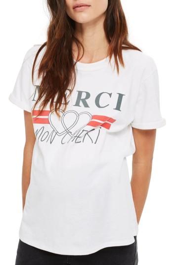 Women's Topshop Merci Mon Cheri Maternity Tee - White