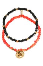 Women's Mhart Coin Set Of 2 Beaded Stretch Bracelets