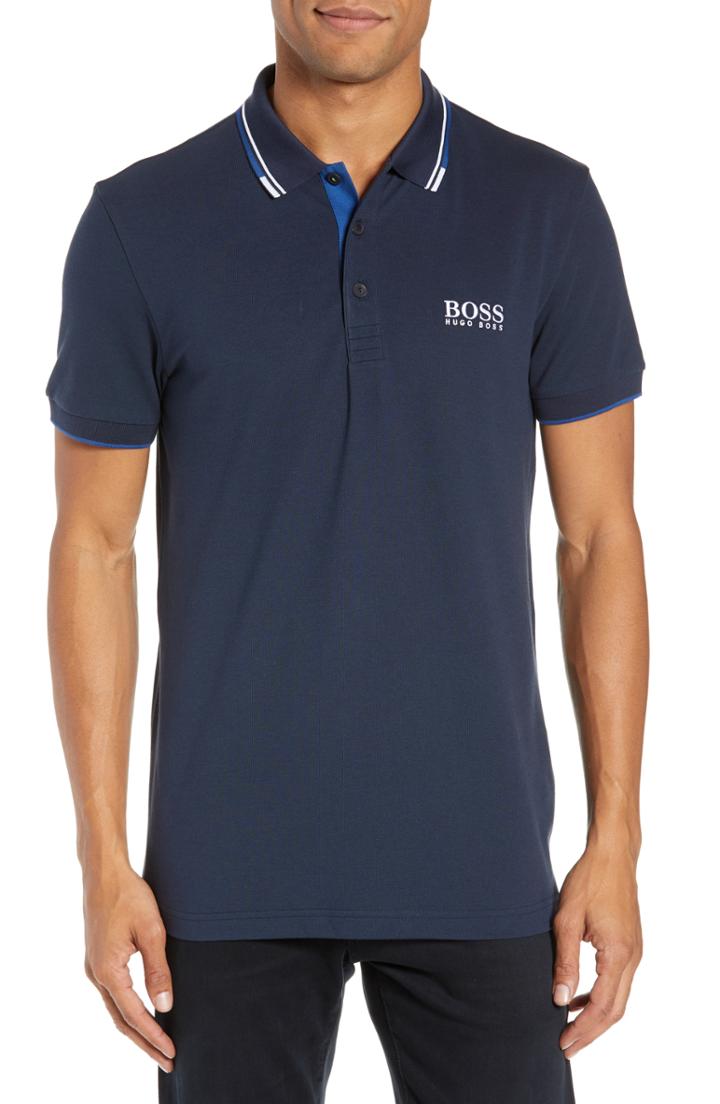 Men's Boss Paddy Fit Polo, Size Medium - Blue