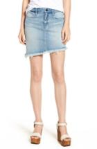 Women's Blanknyc Asymmetrical Raw Hem Denim Skirt - Blue