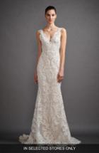 Women's Lazaro Lucia Soutache Lace Trumpet Gown, Size In Store Only - Ivory