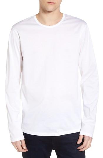 Men's Calibrate Mercerized Cotton Crewneck Long Sleeve T-shirt - White