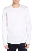 Men's Calibrate Mercerized Cotton Crewneck Long Sleeve T-shirt - White