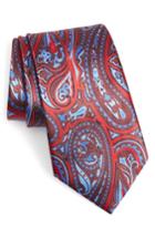 Men's Ermengildo Zegna Paisley Silk Tie, Size - Red
