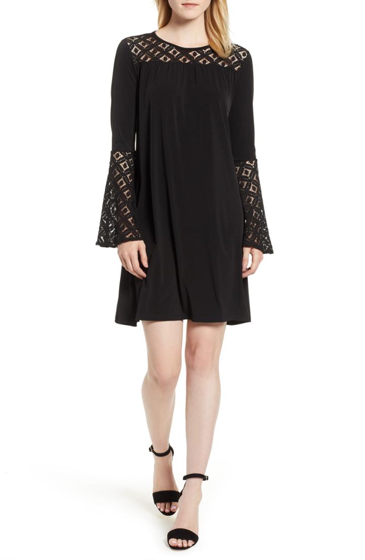 Women's Michael Michael Kors Lace Inset Bell Sleeve Swing Dress