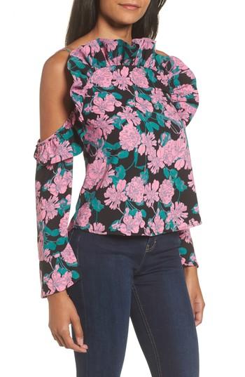 Women's Leith Ruffle Cold Shoulder Top - Black