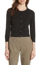 Women's Kate Spade New York Jewel Button Crop Cardigan, Size - Black
