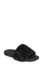 Women's Rebecca Minkoff Sammi Genuine Fur Slide Sandal M - Black