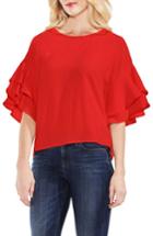 Women's Vince Camuto Drop Shoulder Ruffle Sleeve Blouse, Size - Red