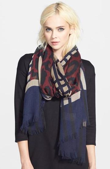 Halogen 'leopard Plaid' Scarf
