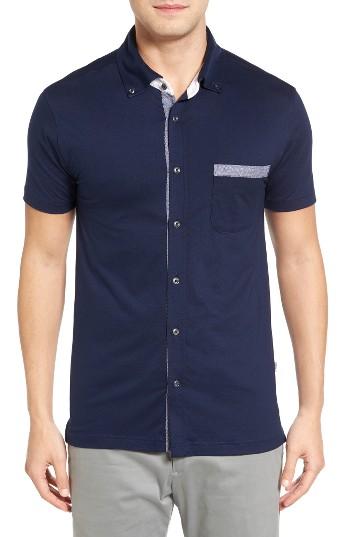 Men's Bobby Jones Titan Knit Sport Shirt - Blue